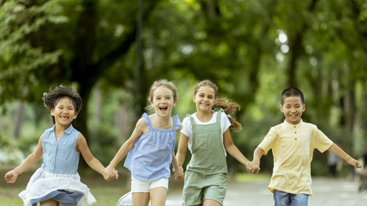 Kids having fun in the park