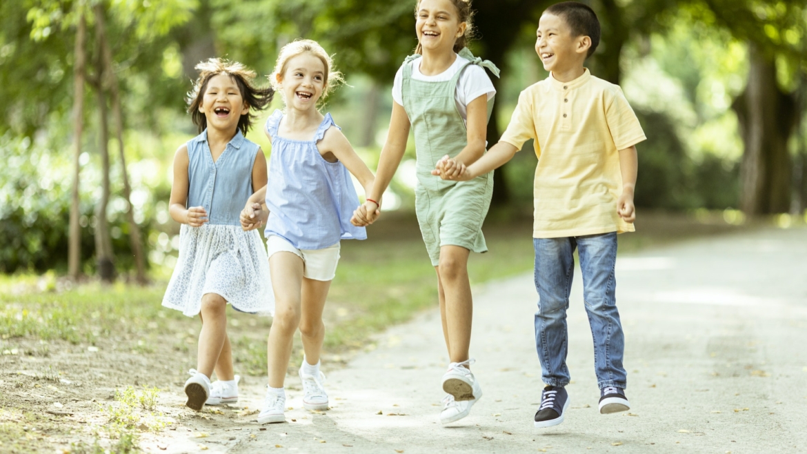 Kids having fun in the park