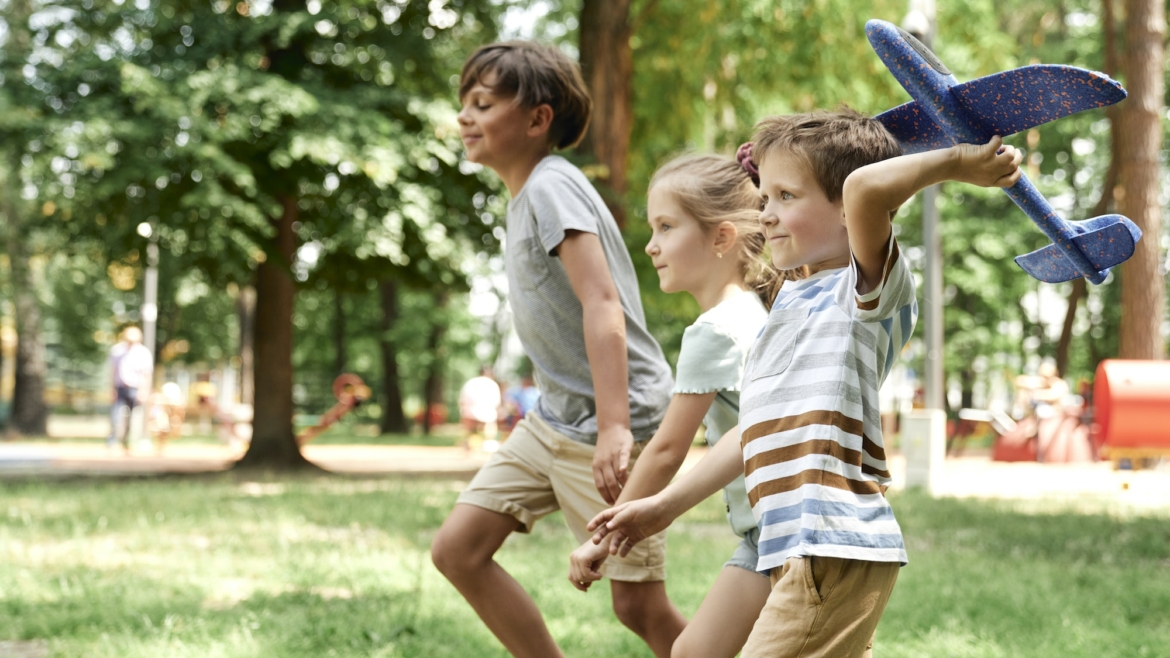 Kids having fun in the park