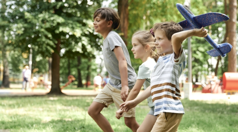 Kids having fun in the park